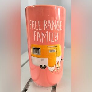 Bella Bug Pink Ceramic 16 oz Tumbler, Free Range Family Design, microwave safe